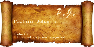Paulini Johanna névjegykártya